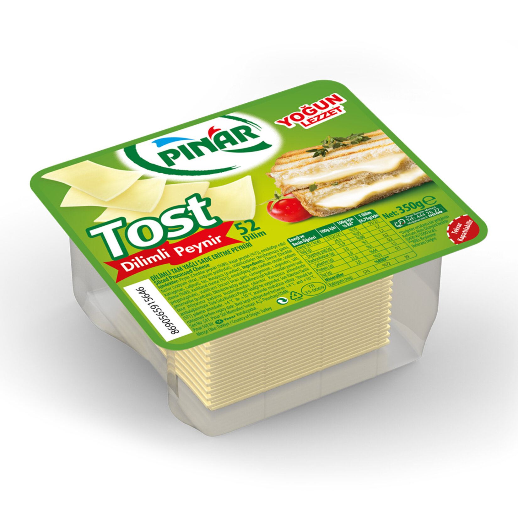 Pınar beyaz dilimli tost peyniri